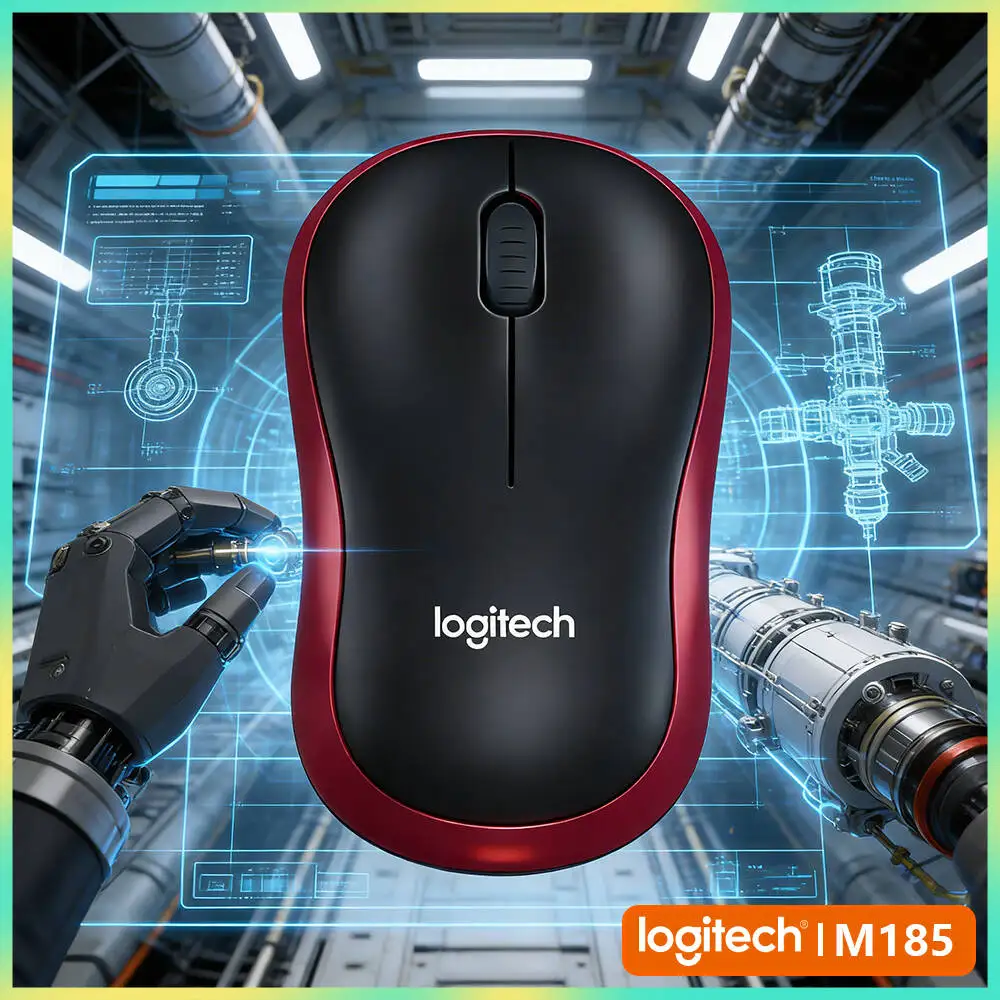 Logitech M185 Precise-Movement Mouse 1000 DPI Optical Sensor 2.4GHz 10m Range 12-Month Battery Auto-Sleep Function Tool