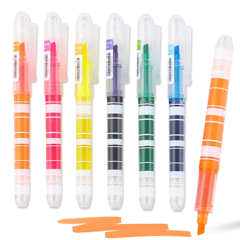 

12pcs Magic Color Changing Straight liquid Highlighter Pen Set, Student Diary Scrapbook Painting DIY Making, Classroom&Office