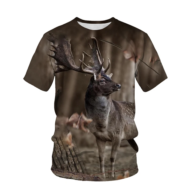 New Animal Camouflage Hunting 3D Print T-Shirts Men Women Summer Short Sleeve T Shirt Oversized Harajuku Tops Tees Kids Clothing