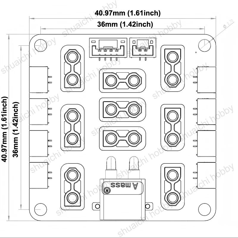 1PCS Für RoboMaster RC Roboter Power Verteilung Board XT30 Bus Zentrale Bord PDB mit GH 1,25-2P/4P Port 3D Gedruckt Untere Basis