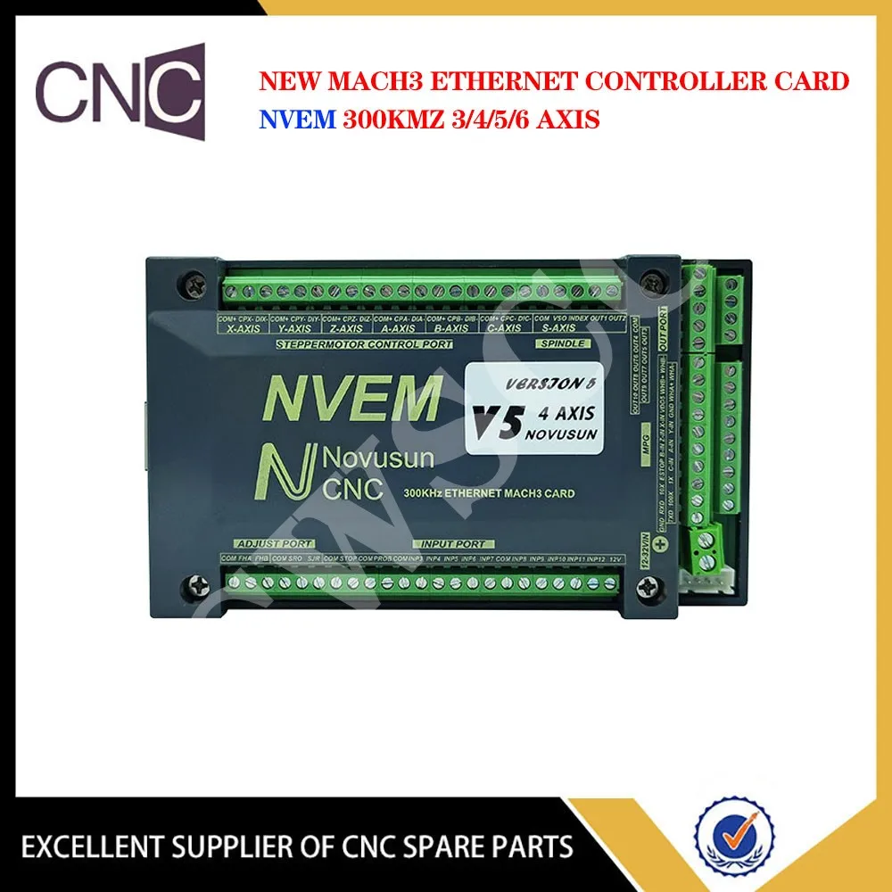 

Newly upgraded mach3 NVEM V5 4-axis motion control card 300KMz engraving machine controller supports standard G code