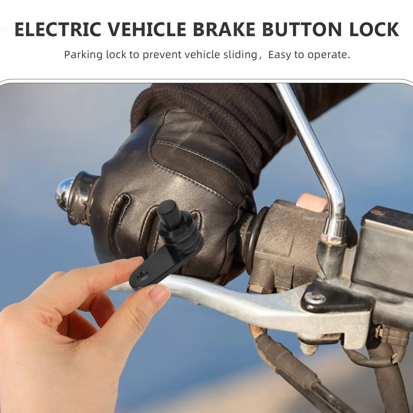 Motorcycle Brake Lever Lock Solid Handlebar Safety Lock Grip Ergonomic Operation Noise-Free Horn Switch Slope Parking Motorcycle