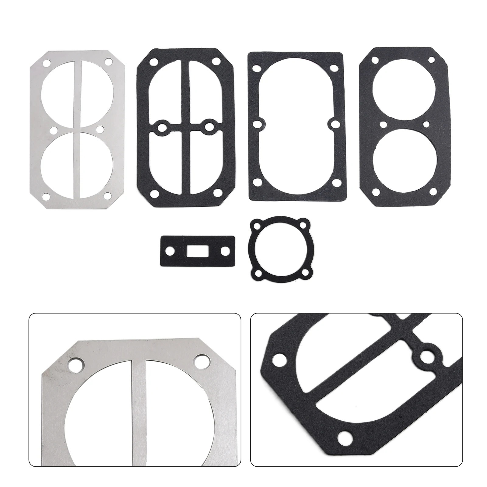 6pcs/ Set Air Compressor Cylinder Head Base Valve Plate Gaskets Washers Pad Fits For 2070/2065 Type Air Compressor Random Colour