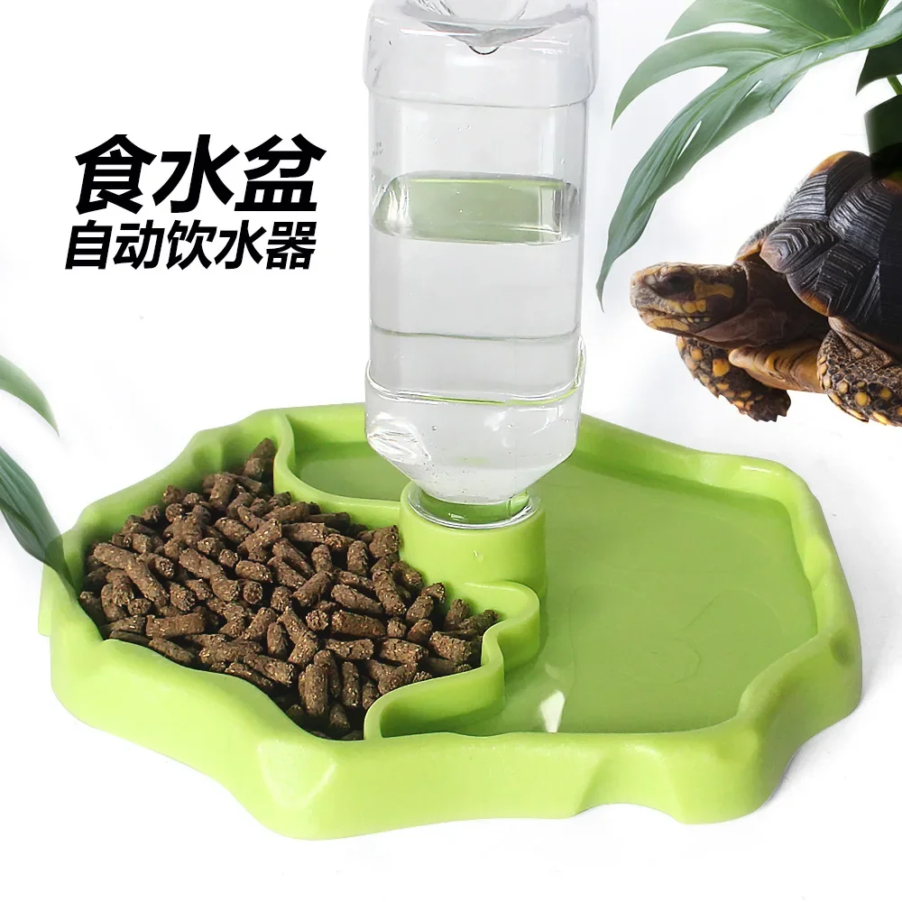 Pet Reptile Feeder 2 in 1 Automatic Water Food Feeding Plate Lizard Turtle Dispenser Reptiles & Amphibians Feeding Supplies images - 6