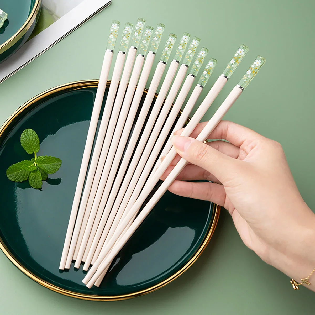 5Pairs Non-Slip Chopsticks Korean Home Hotel Restaurant Portable Healthy Food Stick For Sushi Chopsticks