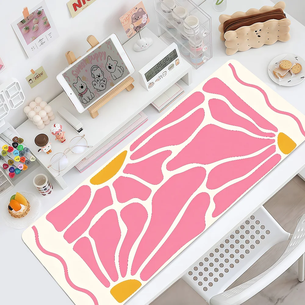 Mouse Pad Pink Flower MousePad Non-slip Lockedge A-Abstract Office Student Gaming Thickened Large Writing Pad Cushion