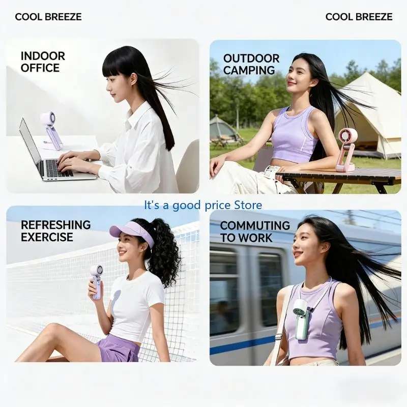  USB Power Neck Fan Portable Handheld Fan with Ice Cooling With Long Battery Service And Lightweighted hand fan