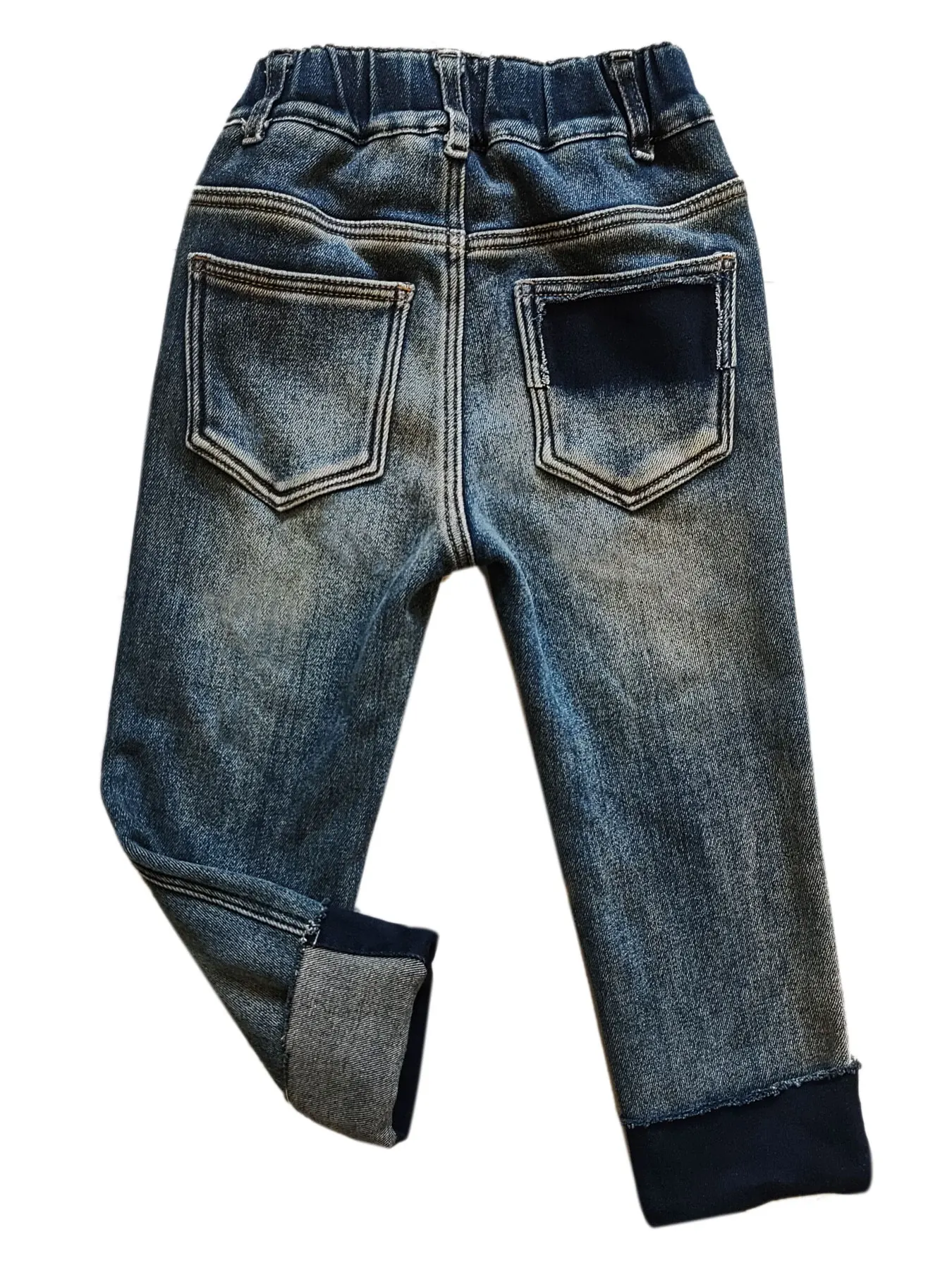 51561 winter warm 3-11 years Loose Kids Girls\' Jeans soft denim and fleece Girls Pants