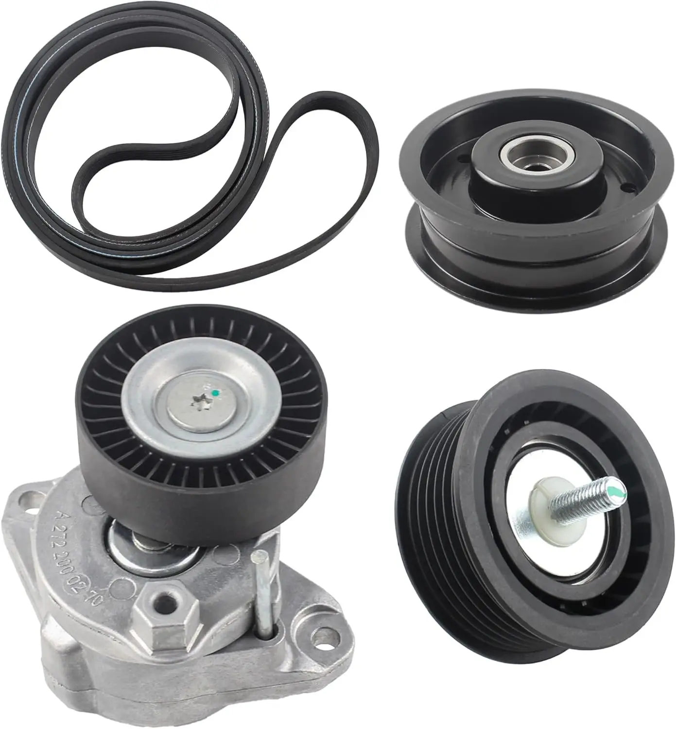 

Serpentine Drive Belt Tensioner Idler Pulley Kit for Mercedes-Benz Models, Replaces OEM Parts