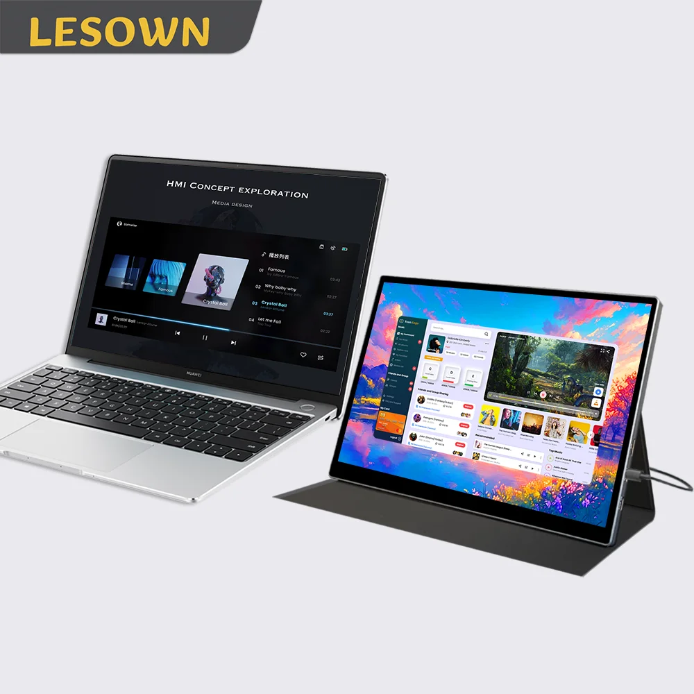 

LESOWN Мини-портативный монитор 10,5 дюймов 1920x1280 IPS USB‐C Внешний дисплей Дополнительный экран для ПК Студенческий кабинет Домашний офис