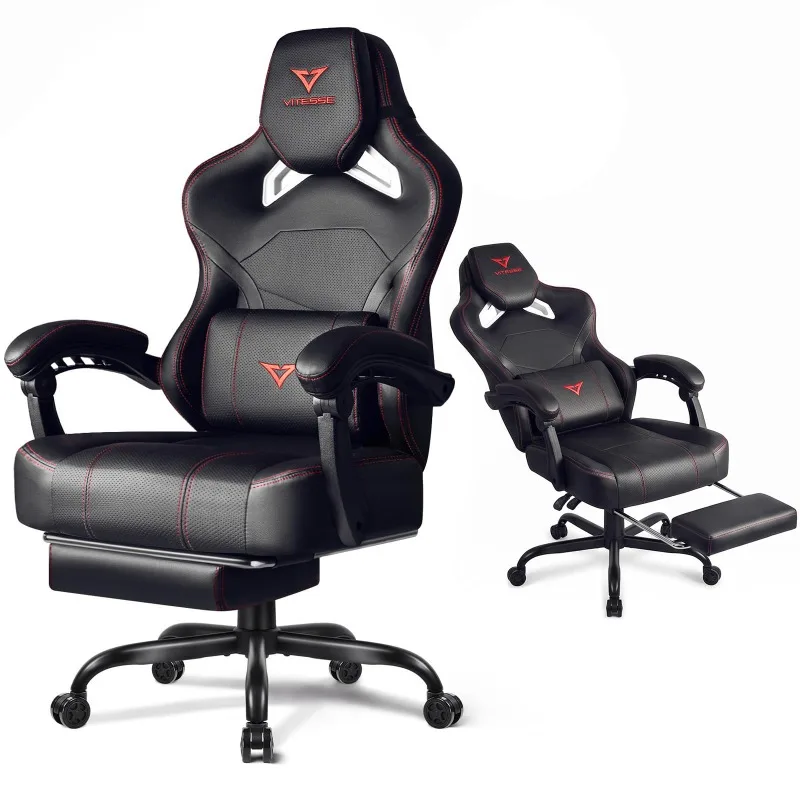 Big and Tall Gaming Chair 400lb Capacity with Footrest