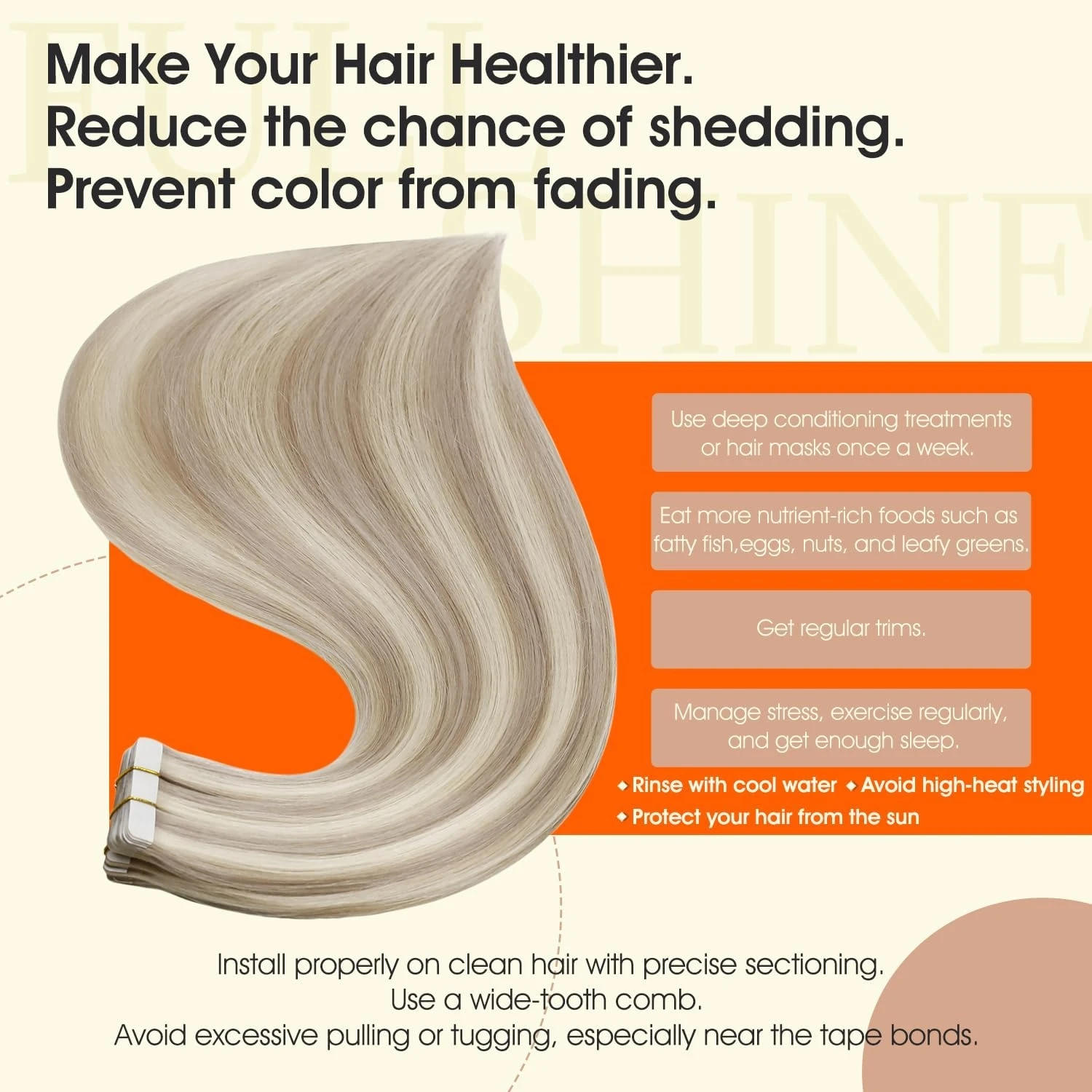 Full Shine Tape in Hair Extensions 20 Pcs Skin Weft Glue on 100% Real Straight Human Hair Piano Color for Women