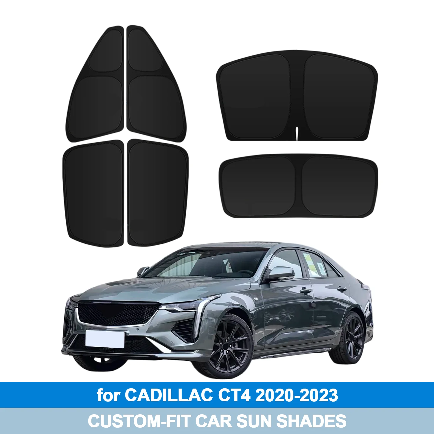 

For CADILLAC CT4 2020-2023 Windshield Sun Shade Side Window Shades Cover Sun Visor Shield Privacy Protection