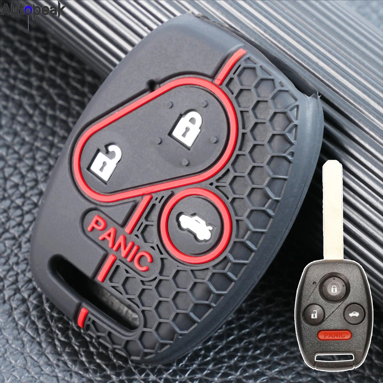 For Honda Civic Accord Pilot Fit Crossfour Odyssey Insight Stream 2004 Remote Silicone 4 Button Key Cover Case Holder Protector