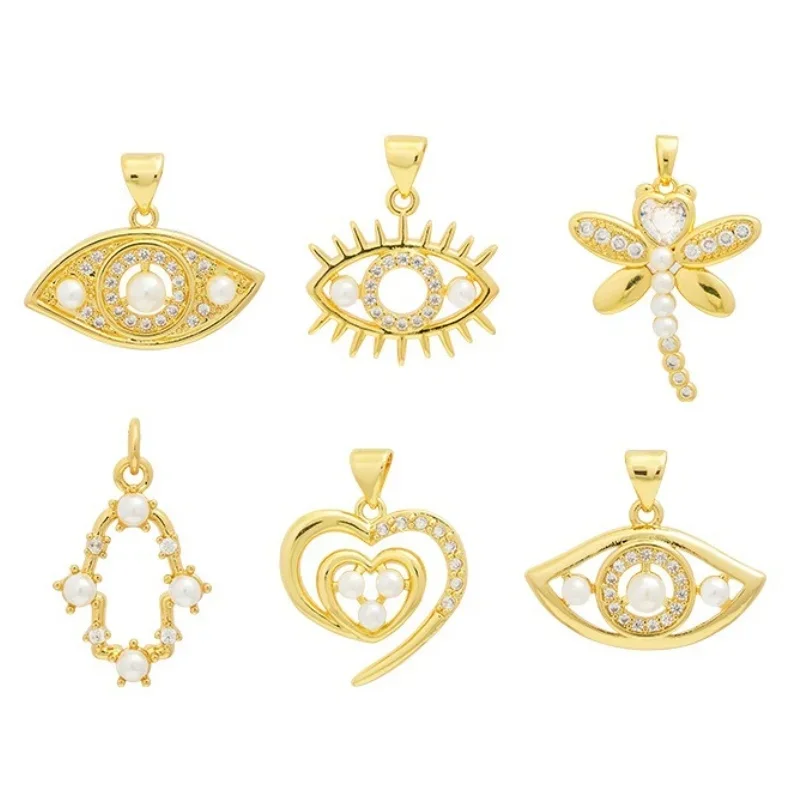 

18K Gold Plated Brass Pearl Pendant, High Quality Jewellery Accessories, Ladies DIY Creative Necklace Bracelet Making Supplies