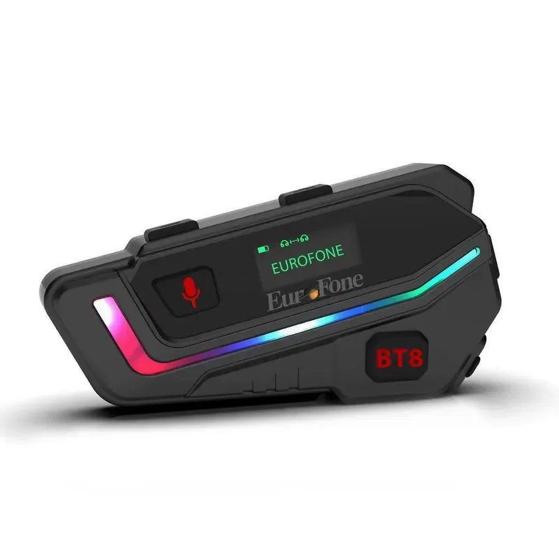 Europhone 6 Rider ABS Motorcycle Helmet Intercom 800M HiFi Sound RGB Light Music Playing Bluetooth Headset for Motorbike