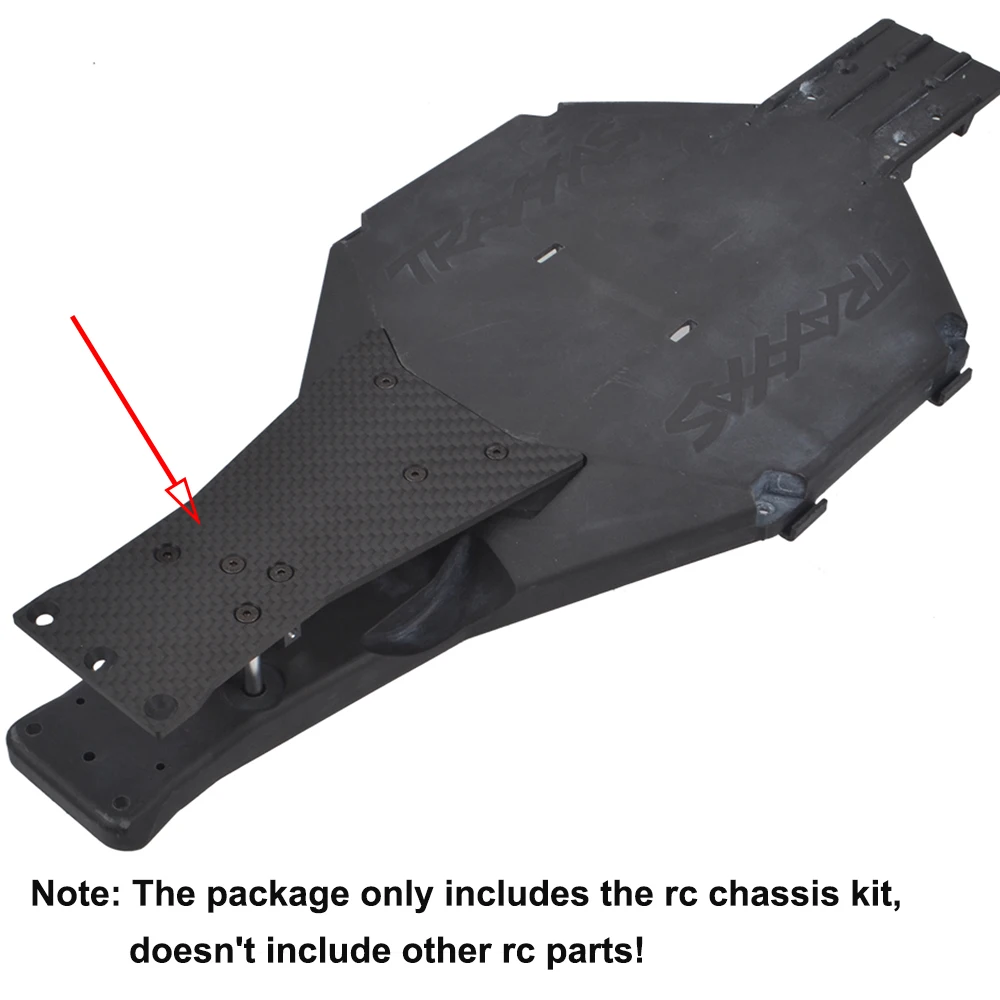 1PCS Carbon Lower Chassis Low CG Suitable for Traxxas Drag Slash Mustang C10 Slash Modified Upgrdes