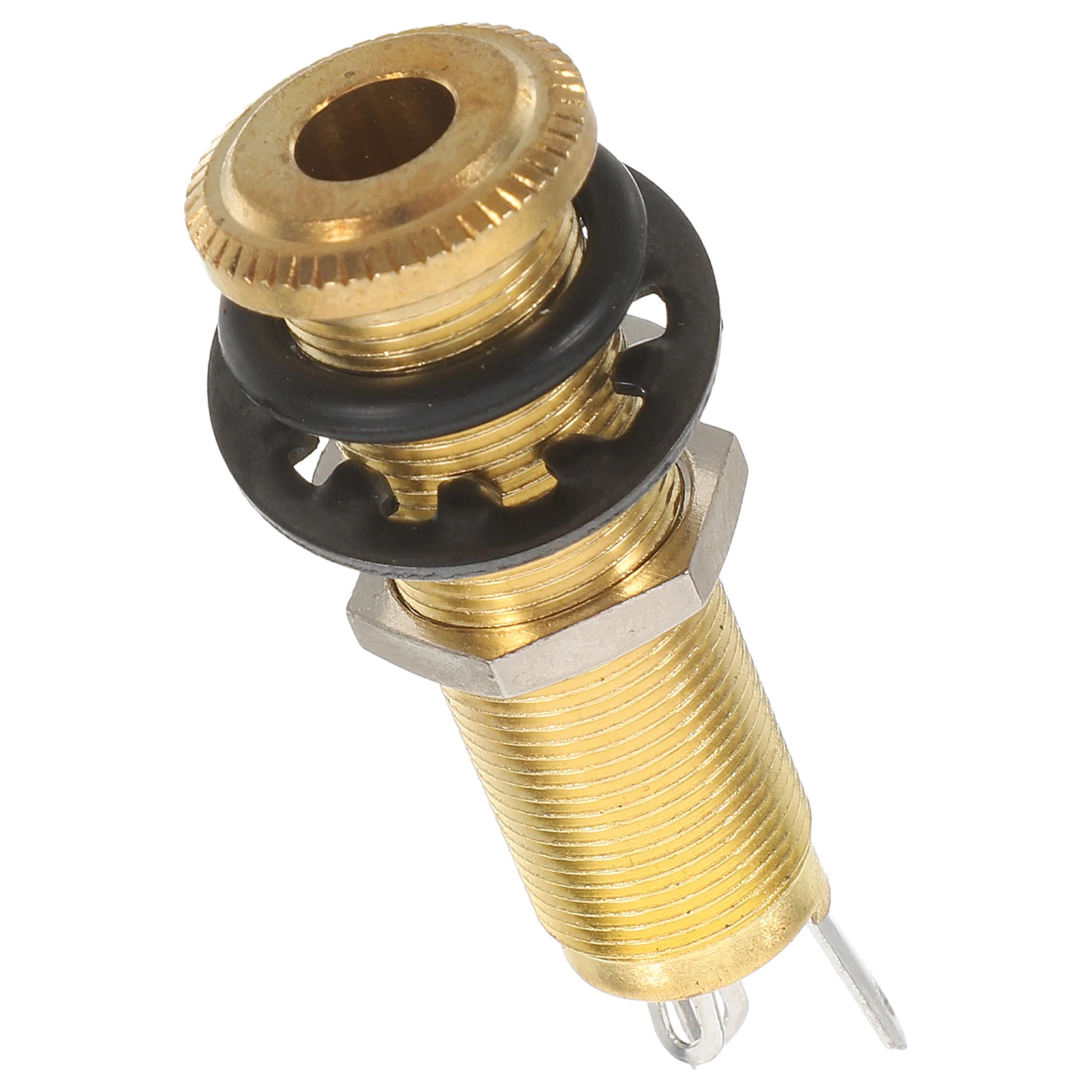 

Golden Cylinder for Guitar Bass 1 4 Inch 6 35mm Stereo Guitar Endpin Jack Flush Mount Plug Socket Endpin Replacement