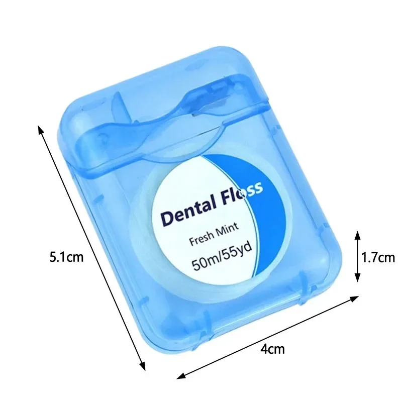 Профессиональная мятная зубная нить Ультрачистое средство для удаления налета Устойчивость к разрушению Гладкое скольжение Простота в использовании для ежедневного ухода за зубами 50-метровая