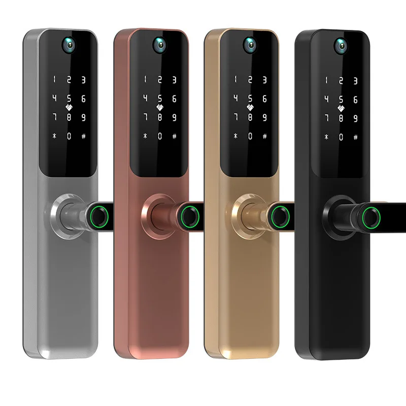 

Умный дверной замок Sentinel с большим экраном, сканером отпечатков пальцев и функцией «кошачий глаз» для деревянных дверей