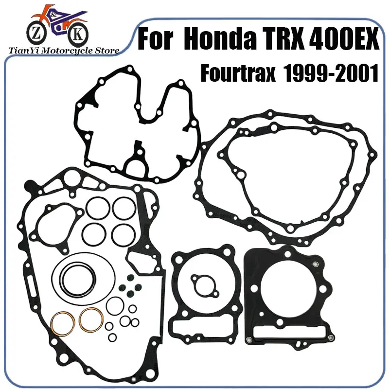 

Motorcycle Engine Covers Cylinder Gasket Kits For Honda TRX 400 EX Fourtrax 1999-2001 ATV Engine Full Gasket Set Replacement