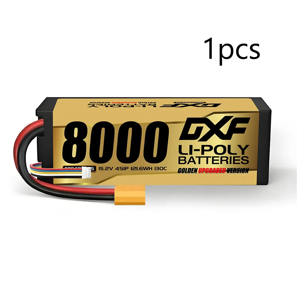 DXF 4S Lipo Batterij 8000mAh 15.2V 130C XT90 Plug Hardcase voor 1/10 Buggy Truggy Offroad Boot Auto Boot Truck RACING Helikopter