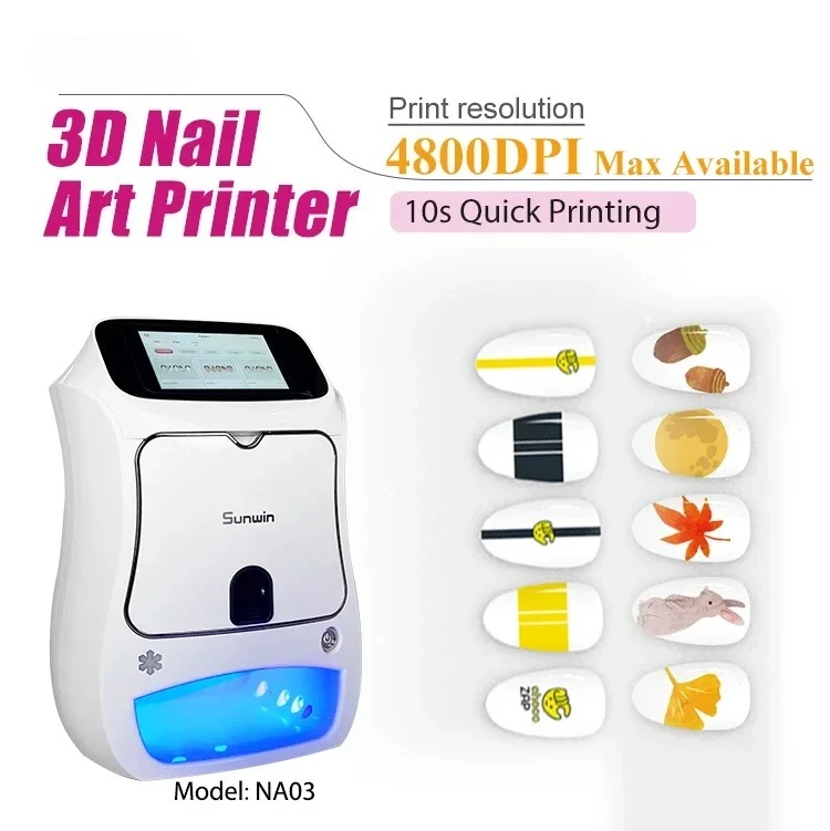 

Portable Nail Art Printer Touch Screen 3D Smart Mini HD Painting Machine Finger Digital DIY Automatic Printing Drying Tool