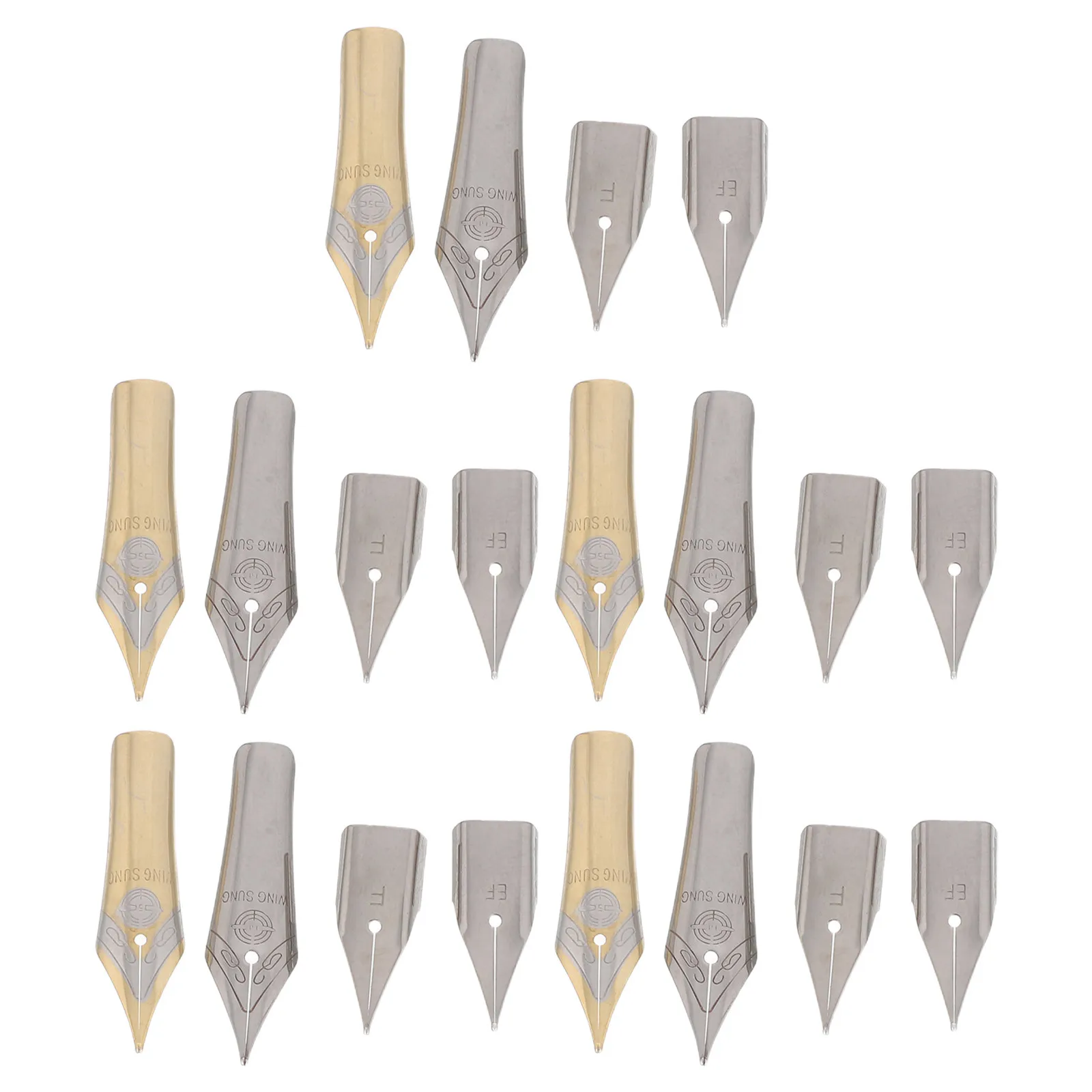 20 pçs universal aço caneta fonte nibs substituição dicas de metal fino caligrafia escrita pintura assinatura caneta reposição acessórios