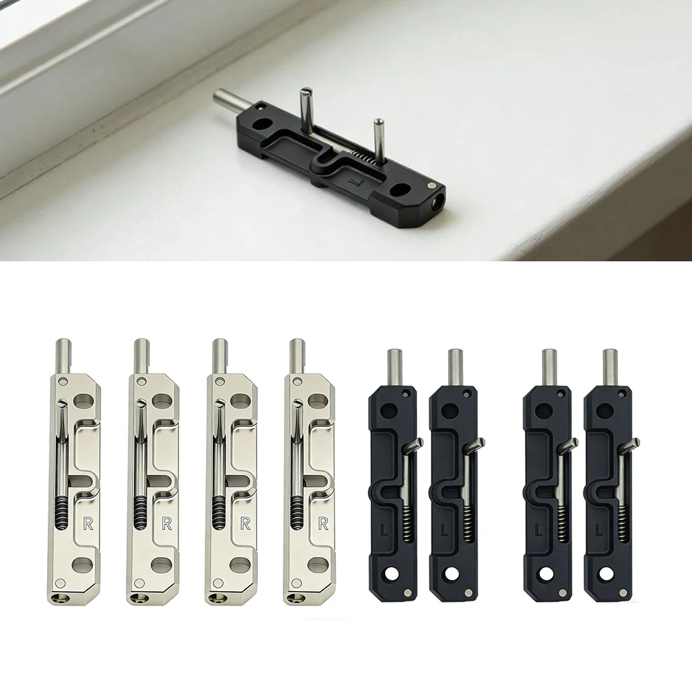 For Industrial Device Doors Right Flush Bolt Zinc Alloy Latch Easy Screwdriver Installation Spring-loaded Mechanism