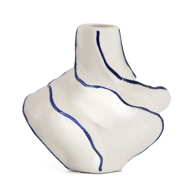 

creative vase, water accompanying vase, ceramic decorative dried flower simulation vase, home decoration, living room