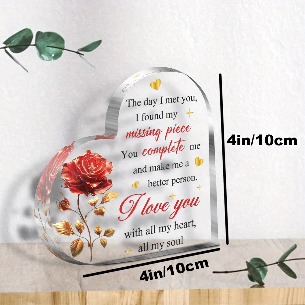 2D Flat, 1pc Heart-Shaped Acrylic 