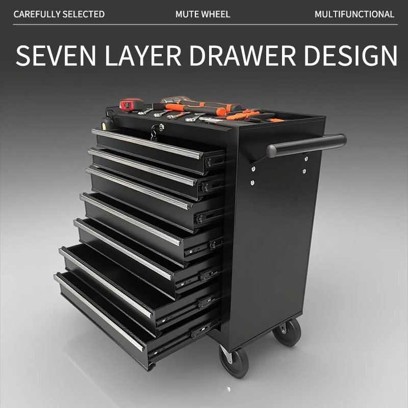

Tool Cabinet 7drawer Multifunctional Rolling Tool Chest Cart Tools Storage Cabinet for Garage Workshop Barbershop 서랍장