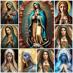 5D Virgin Mary Diy Diamond Painting Mother Love Full Rhinestone Drill Mosaic Embroidery Religious Icons Picture Home Decor Arts