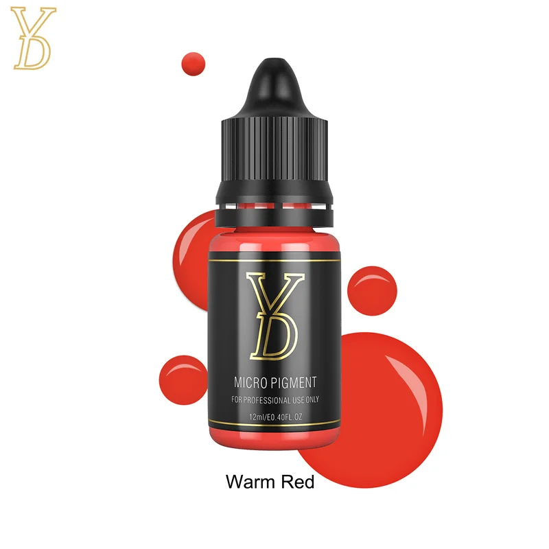 YDPMU Warm Red Professional Tattoo Ink Microblading Pigment For Women Lips Beauty Semi Permanent Makeup Tattoos Supplies 12ML