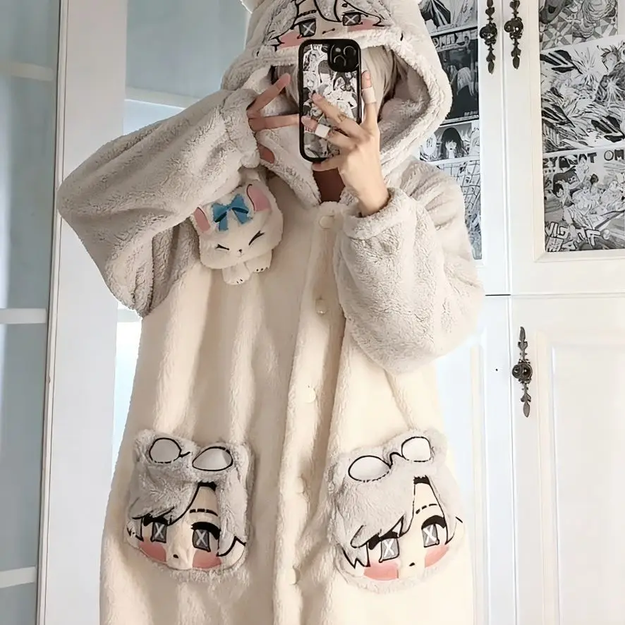 

Game Identity V Aesop Carl Anime Cosplay Sleeping Robe Pant Costume Winter Hooded Nightgown Set Halloween Fans Gift