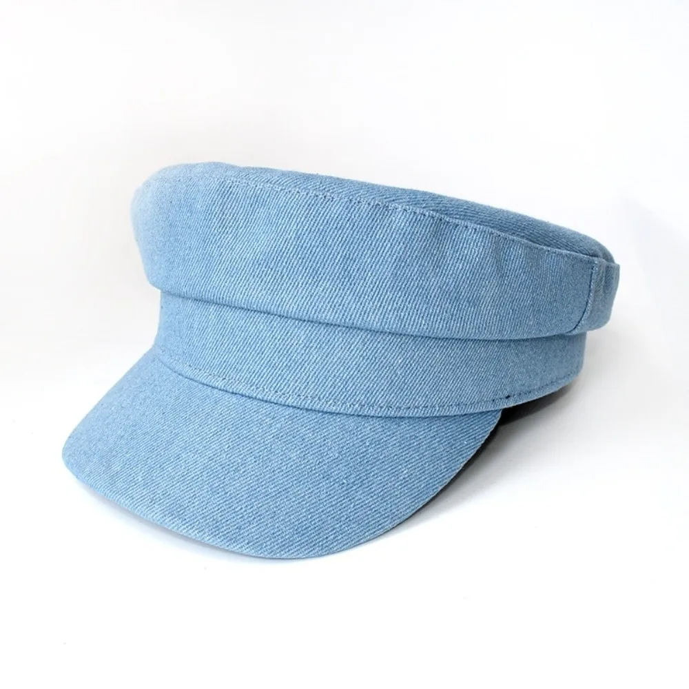 

Casual Vintage Denim Berets Newsboy Leisure Octagonal Cap Women Flat Peaked Hats Girls