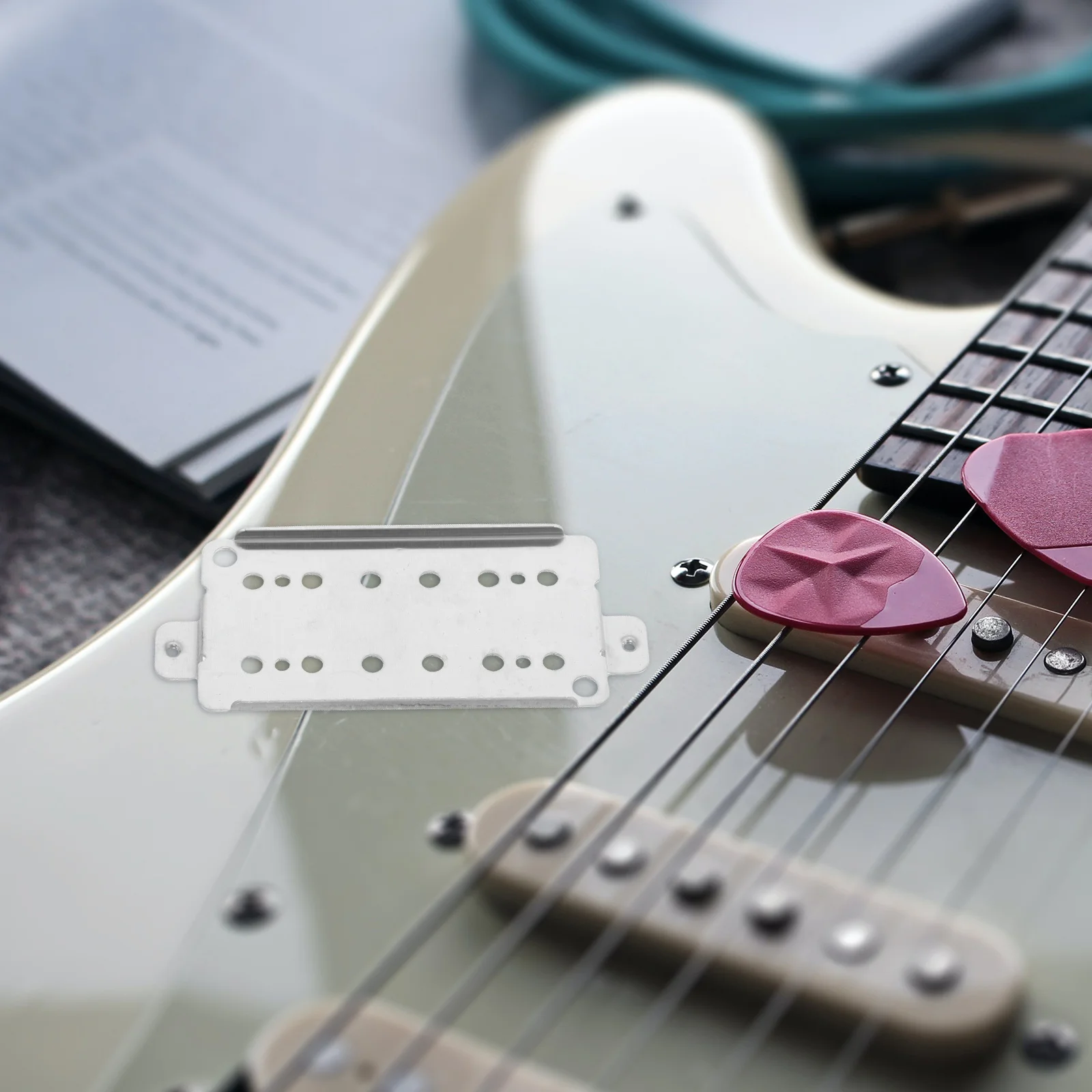 

Electric Guitar Double Coil Pickup Humbucker Baseplate 50mm Spacing Nickle Silver Pickup Mounting Frame Humbucker Base Plate