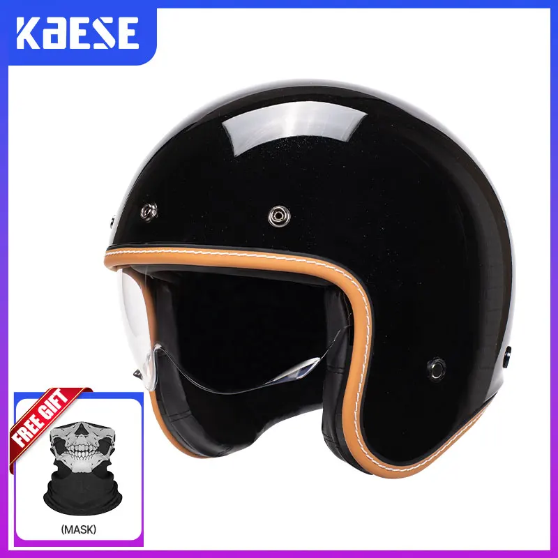 

Open Face Motorcycle Helmet Visor DOT Approved Jet Helmet Cafe Racer Retro 3/4 Half Helmet Motocross Racing Cascos Para Motos