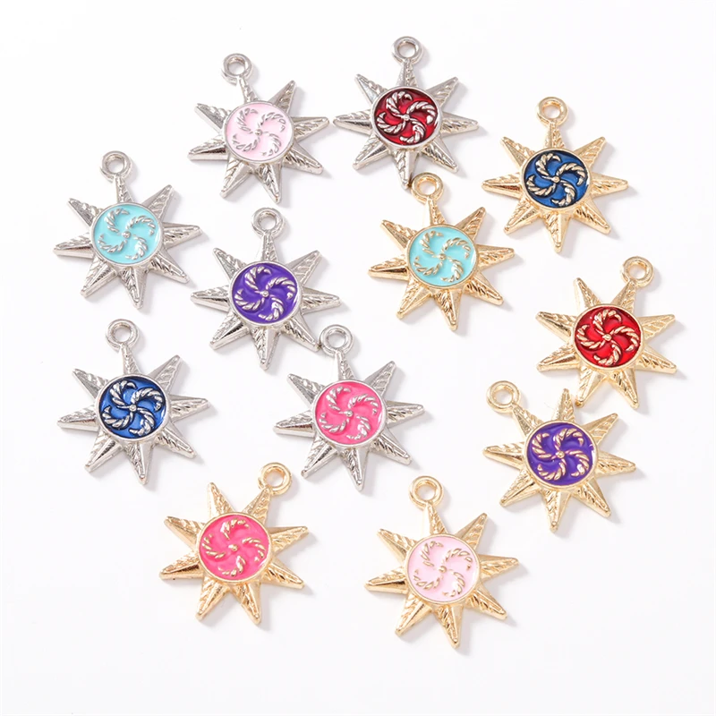 

Duarte 20Pcs/Lot Cute Colorful Enamel Sun Charms Pendants for Jewelry Making Earrings Necklaces Bracelet DIY Crafts Accessories