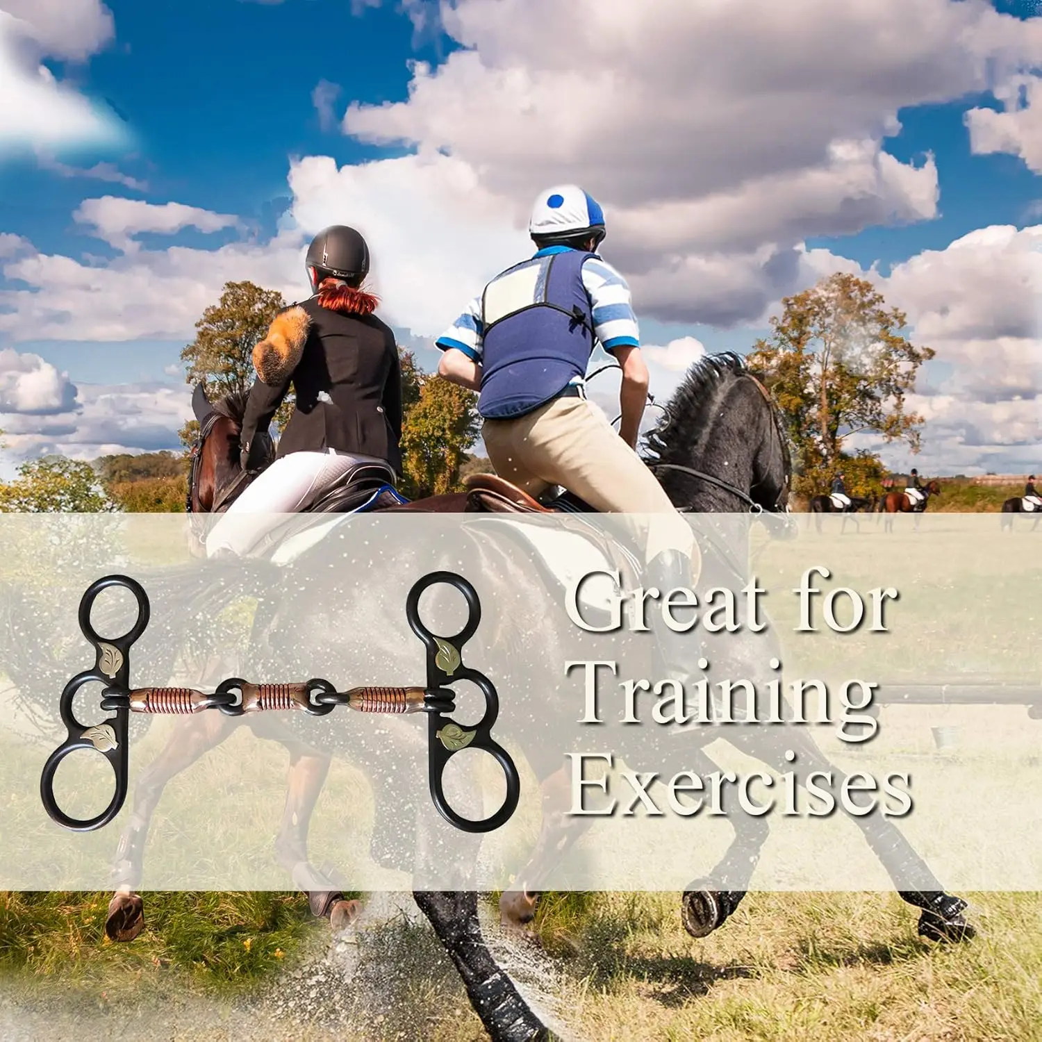 

Horse Training Bit Western Antique Copper Wrapped Sweet Iron Mouth and Black Steel Cheek with Snaffle Bits for Horse