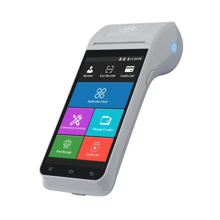 

Android 9.0 5.5 inch NFC WIFI ATP Z91 handheld pos terminal printer 58mm smart pos terminal with printer