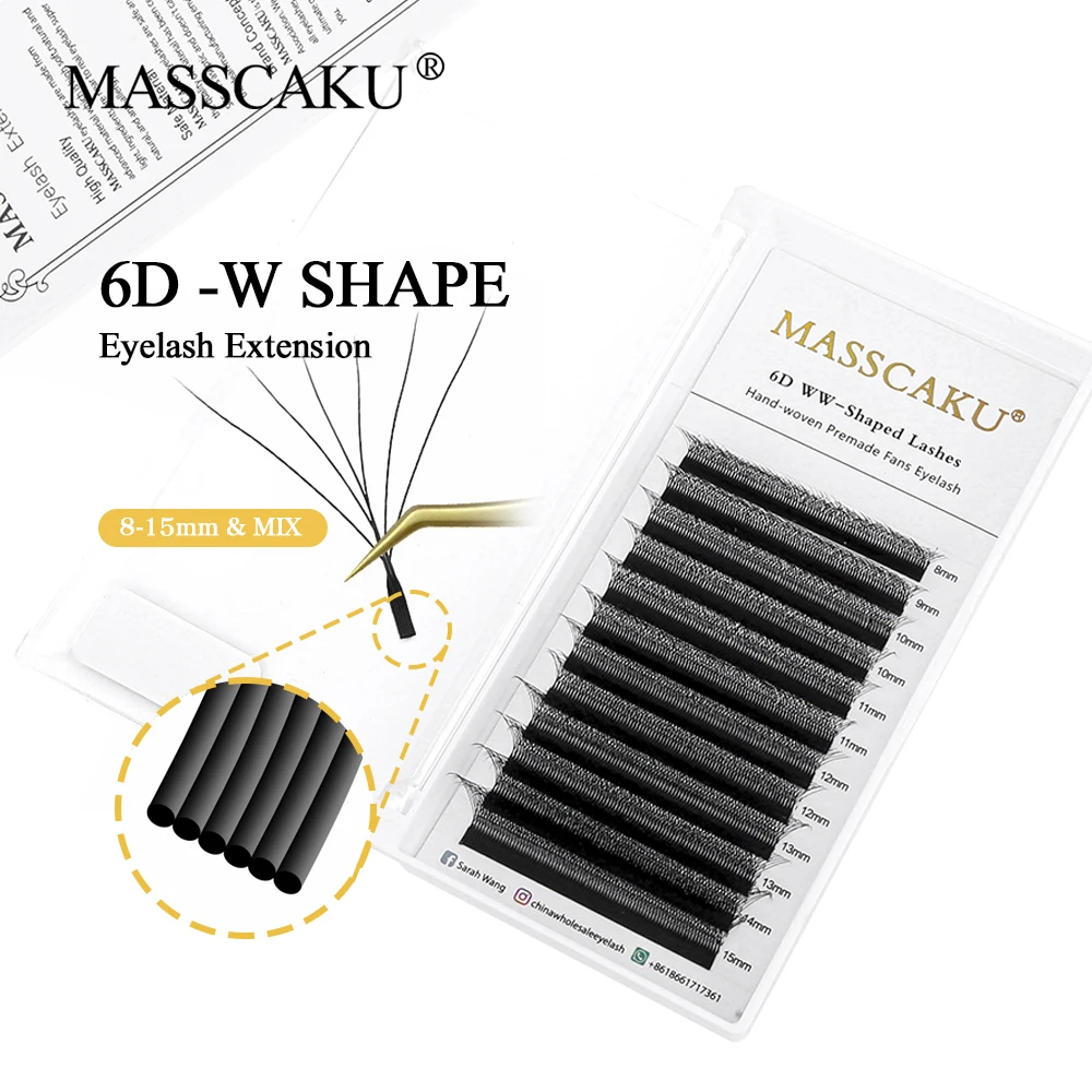 

Wholesale Custom Private Label Silk Handmade 0.07mm W Shape False Eyelashes Extensions Matte Black 3D 4D 5D 6D W Clover Lashes