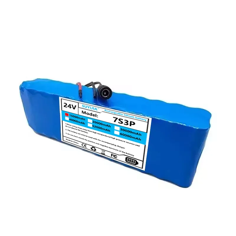 بطاريات ليثيوم قابلة لإعادة الشحن 2025 18650 7S3P 29.4V 15000Ah avec BMS adaptée aux motteurs 24V - 29.4V + شاحن 2A