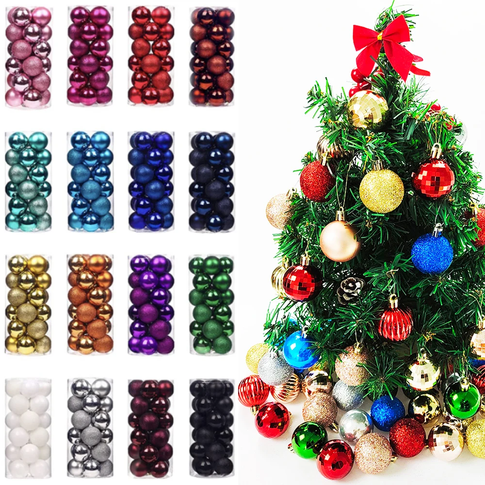 

24pc Gold Christmas Balls Xmas DIY Decoration Garden Home Christmas Tree Ornaments Hanging Pendant Decor New Year Navidad Gifts