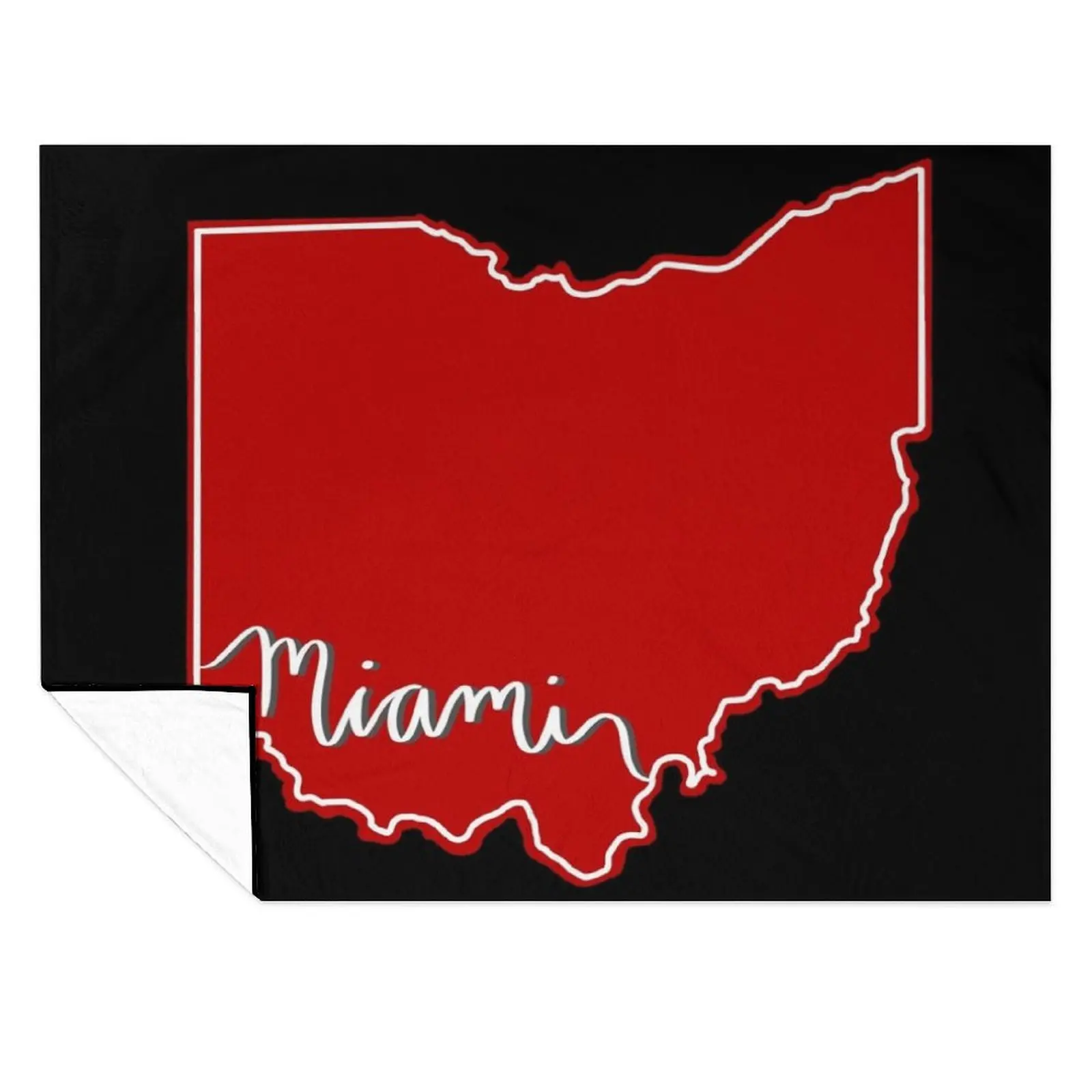 

Miami Caligraphy Ohio Outline Throw Blanket funny gift Thermal Soft Plush Plaid Blankets