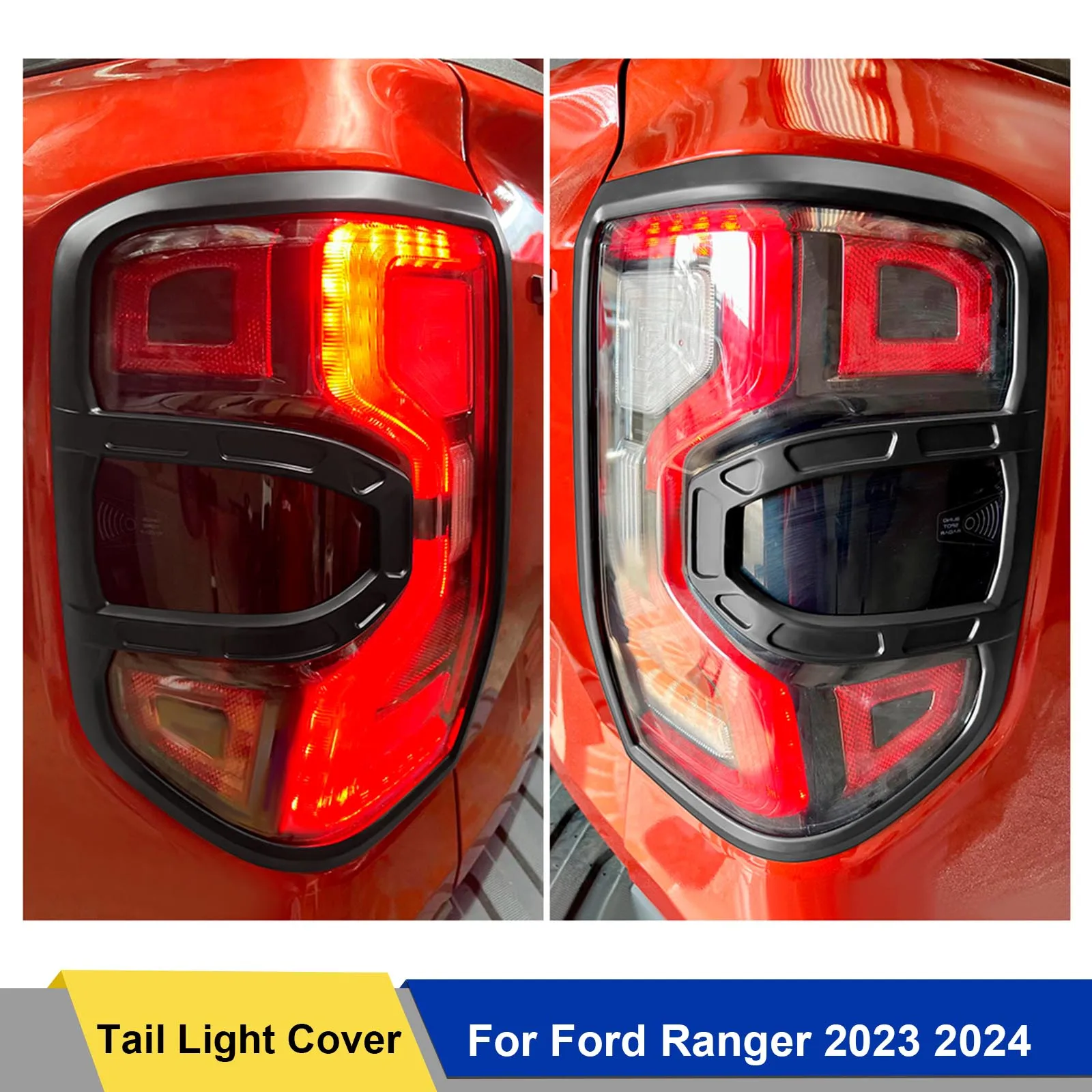 ABS Tail Lights Cover Surround Trim For Ford Ranger Wildtrak 2022 2023 2024 Sport XLT XLS XL Rear Lamp Hoods Decorative Cover