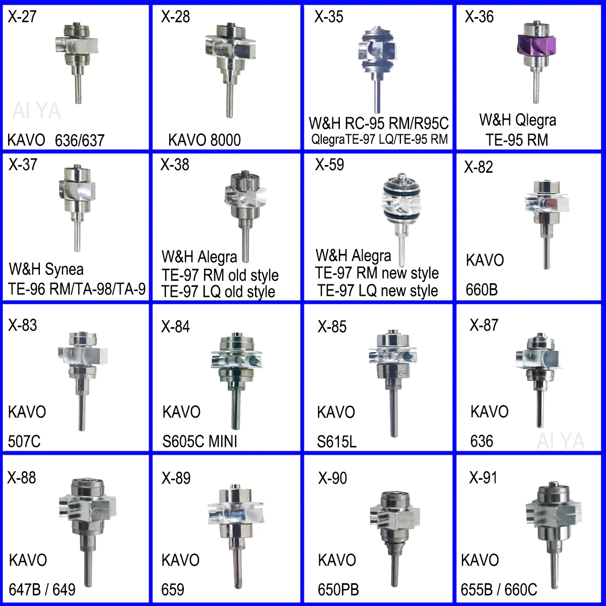 Dental Turbine Cartridge Air Rotor X Series Dentistry Handpiece Accessories Fit NSK KAVO COXO High Speed Handpiece