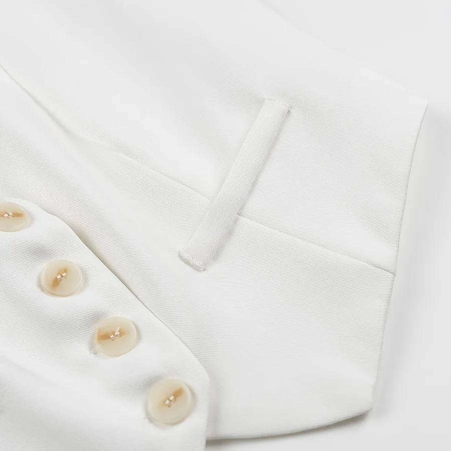 ملابس نسائية جديدة لعام 2025، كلاسيكية، عصرية، عالية الخصر ورقيقة بلون سادة من الكتان، بدلة بناطيل Deux-pices