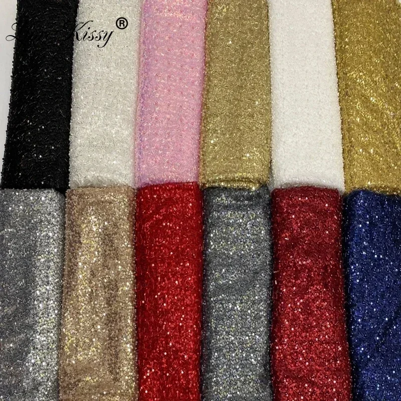 12 Colors In Stock New Mesh Embroidery Beads+3MM Sequin Fabric for Wedding Evening Dresses Bead Embroidery Fabric Width 125CM