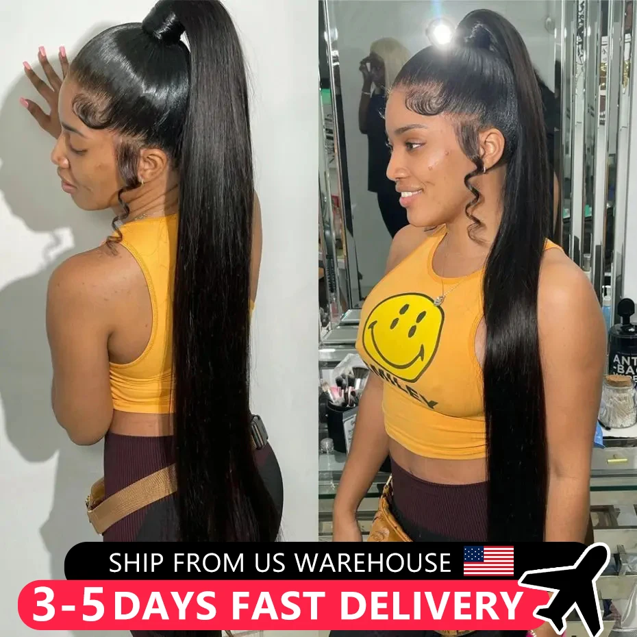 Bone Straight 13x4 13x6 Lace Front Human Hair Wigs 360 Full Lace Frontal Wig For Women 180% Indian Remy Pre Plucked Hairline